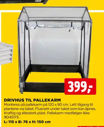 jem & fix DRIVHUS TIL PALLEKARM tilbud