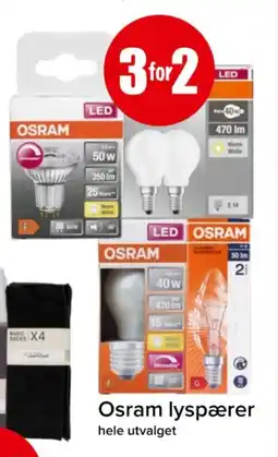 Spar Osram lyspærer tilbud