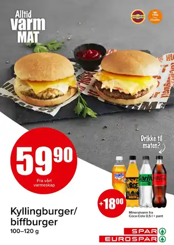 Spar Kyllingburger/ biffburger tilbud