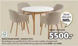 JYSK MARSTRAND BORD + ADSLEV STOL tilbud