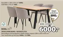 JYSK SKOVLUNDE BORD + RISSKOV STOL tilbud