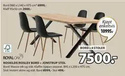 JYSK ROSKILDE/ROSLEV BORD + JONSTRUP STOL tilbud