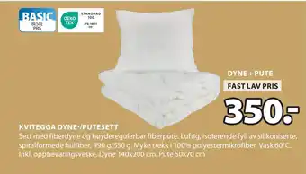 JYSK KVITEGGA DYNE-/PUTESETT tilbud