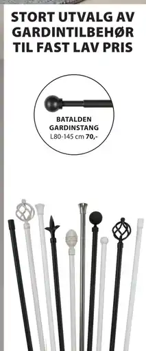JYSK BATALDEN GARDINSTANG tilbud