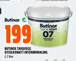 Obs Bygg BUTINOX TAK&VEGG 07/SILKEMATT INTERIØRMALING tilbud