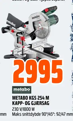 Obs Bygg METABO KGS 254 M KAPP- OG GJÆRSAG tilbud