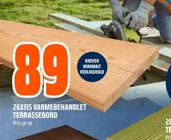 Obs Bygg 26X115 VARMEBEHANDLET TERRASSEBORD tilbud