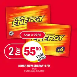 Coop Extra NIDAR NEW ENERGY 4 PK tilbud