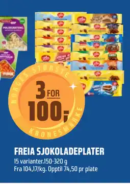 Coop Obs FREIA SJOKOLADEPLATER tilbud