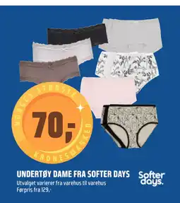 Coop Obs UNDERTØY DAME FRA SOFTER DAYS tilbud