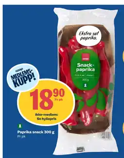 Coop Obs Paprika snack 300 g tilbud