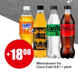 Spar Mineralvann fra Coca-Cola 0,5 l + pant tilbud