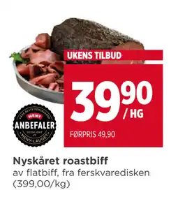 Meny Nyskåret roastbiff tilbud
