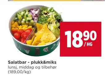 Meny Salatbar - plukk&miks tilbud