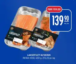 Rema 1000 LAKSEFILET M/SKINN tilbud
