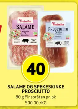 Bunnpris SALAME OG SPEKESKINKE PROSCIUTTO tilbud