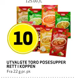 Bunnpris UTVALGTE TORO POSESUPPER RETT I KOPPEN tilbud