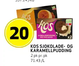 Bunnpris KOS SJOKOLADE- OG KARAMELLPUDDING tilbud
