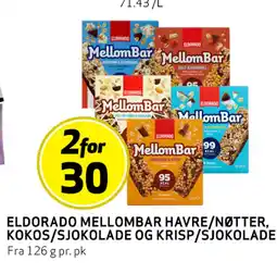 Bunnpris ELDORADO MELLOMBAR HAVRE/NØTTER, KOKOS/SJOKOLADE OG KRISP/SJOKOLADE tilbud