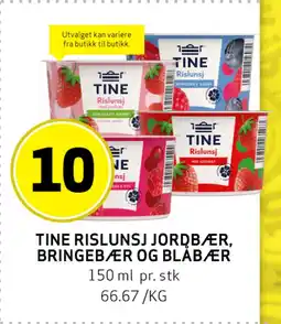 Bunnpris TINE RISLUNSJ JORDBÆR, BRINGEBÆR OG BLÅBÆR tilbud