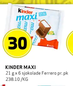 Bunnpris KINDER MAXI tilbud