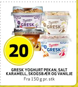 Bunnpris GRESK YOGHURT PEKAN, SALT KARAMELL, SKOGSBÆR OG VANILJE tilbud