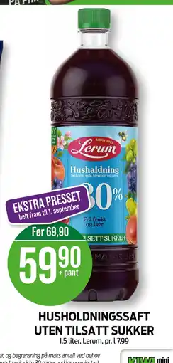 Kiwi HUSHOLDNINGSSAFT UTEN TILSATT SUKKER tilbud