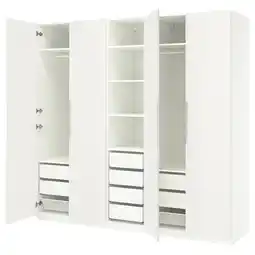 IKEA Pax / tonstad Garderobekombinasjon, hvit/offwhite, 250x60x236 cm tilbud