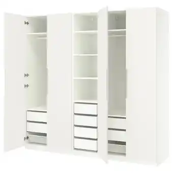IKEA Pax / tonstad Garderobekombinasjon, hvit/offwhite, 250x60x236 cm tilbud