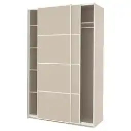 IKEA Pax / mehamn Skyvedørsgarderobe, gråbeige/dobbeltsidig gråbeige, 150x66x236 cm tilbud