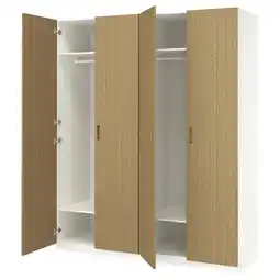 IKEA Pax / tonstad Garderobekombinasjon, hvit/eikefiner, 200x60x236 cm tilbud