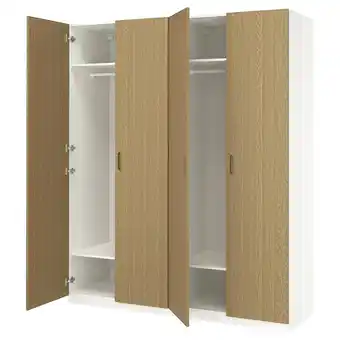 IKEA Pax / tonstad Garderobekombinasjon, hvit/eikefiner, 200x60x236 cm tilbud
