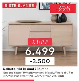 Skeidar Nagano skjenk Hvitpigmentert tilbud