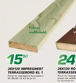 Coop Byggmix 28X120 IMPREGNERT TERRASSEBORD KL 1 tilbud