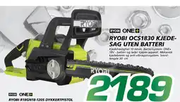 Coop Byggmix RYOBI OCS1830 KJEDESAG UTEN BATTERI tilbud