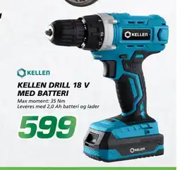 Coop Byggmix KELLEN DRILL 18 V MED BATTERI tilbud