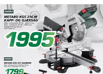 Coop Byggmix METABO KGS 216 M KAPP- OG GJÆRSAG tilbud