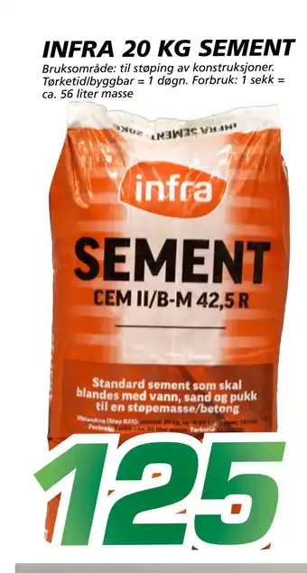 Coop Byggmix INFRA 20 KG SEMENT tilbud