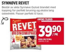 Meny SYNNØVE REVET tilbud