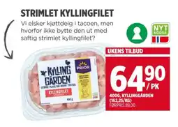 Meny STRIMLET KYLLINGFILET tilbud