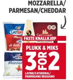 Meny MOZZARELLA/ PARMESAN/CHEDDAR tilbud