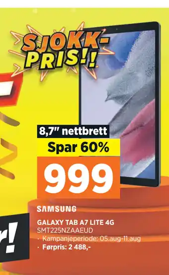 POWER GALAXY TAB A7 LITE 4G tilbud