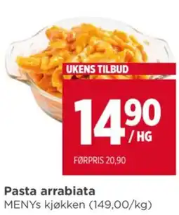 Meny Pasta arrabiata tilbud