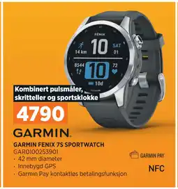 POWER GARMIN FENIX 7S SPORTWATCH tilbud
