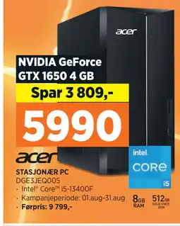 POWER STASJONÆR PC tilbud