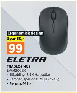 POWER TRÅDLØS MUS tilbud