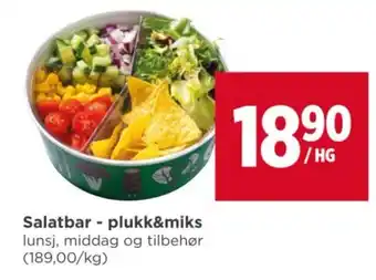 Meny Salatbar - plukk&miks tilbud