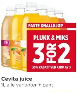 Meny Cevita juice tilbud