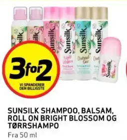 Bunnpris SUNSILK SHAMPOO, BALSAM, ROLL ON BRIGHT BLOSSOM OG TØRRSHAMPO tilbud