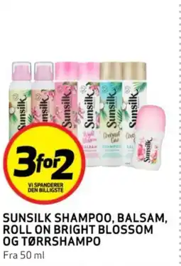Bunnpris SUNSILK SHAMPOO, BALSAM, ROLL ON BRIGHT BLOSSOM OG TØRRSHAMPO tilbud